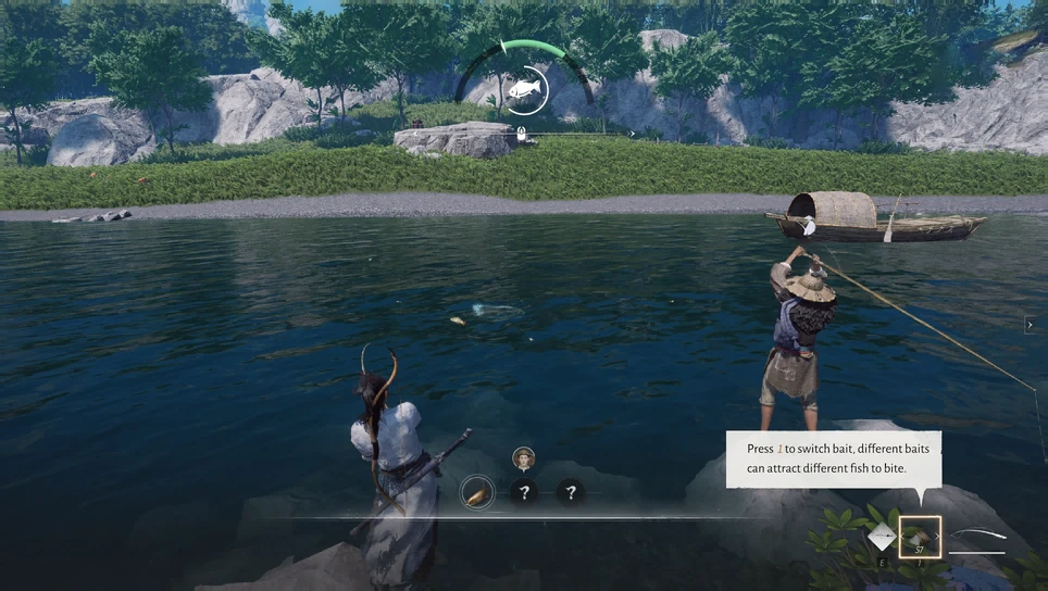 The game's tutorial picture for Fishing